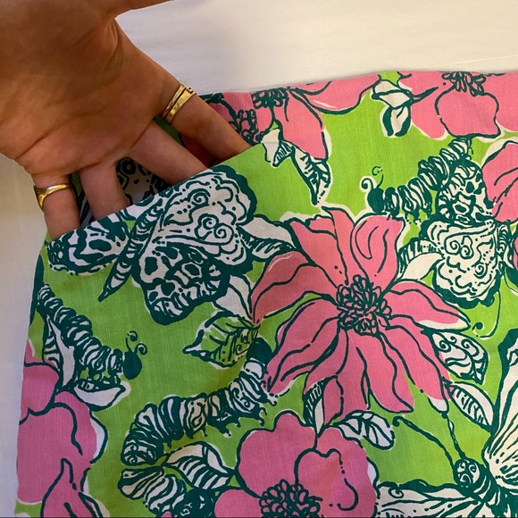 Lilly Pulitzer Pink/Green Floral Butterfly Skirt - Picture 4 of 4